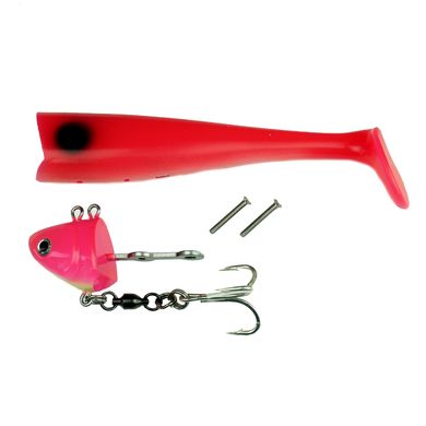 Силіконова рибка Pro Hunter Mullet Shad Large Paddle Pink Pussy, 650г / вага голови 500г