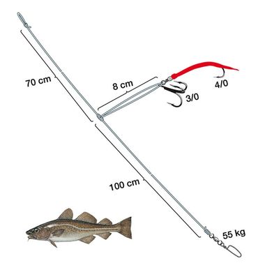 Оснастка для морской рыбалки Spro Norway Exp LiveBaitRig/Gummi Makk 4/0;3/0 1mm 253.5cm