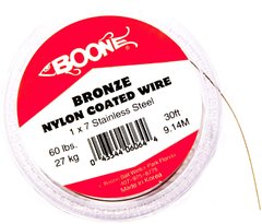 Поводочный материал стальной Boone 1 X 7 Nylon Coated Bronze Wire, 90-Pound, 41 кг