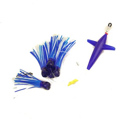 Летуча риба + 4 октопуси Lobo Lures #214 Tuna 7" 400lb Blue, 13/15 см