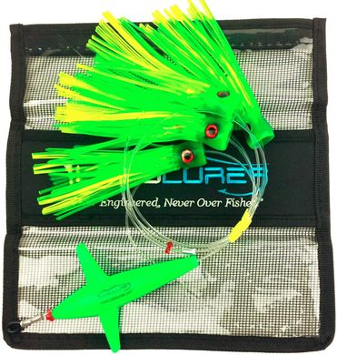 Летуча риба + 4 октопуси Lobo Lures #214 Tuna 7" 400lb Green, 13/15 см