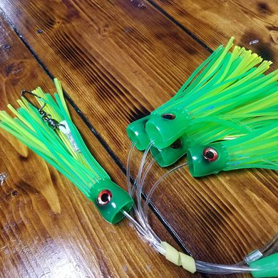 Летуча риба + 4 октопуси Lobo Lures #214 Tuna 7" 400lb Green, 13/15 см