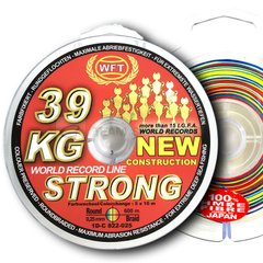 Шнур WFT 39KG STRONG 0,25mm 600m MULTICOLOR, 39 кг, 0.25 мм