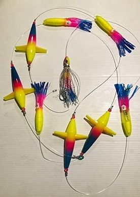 Набір летючих риб з октопусами Jones Lures Four Bird Splash Daisy Chain Rainbow