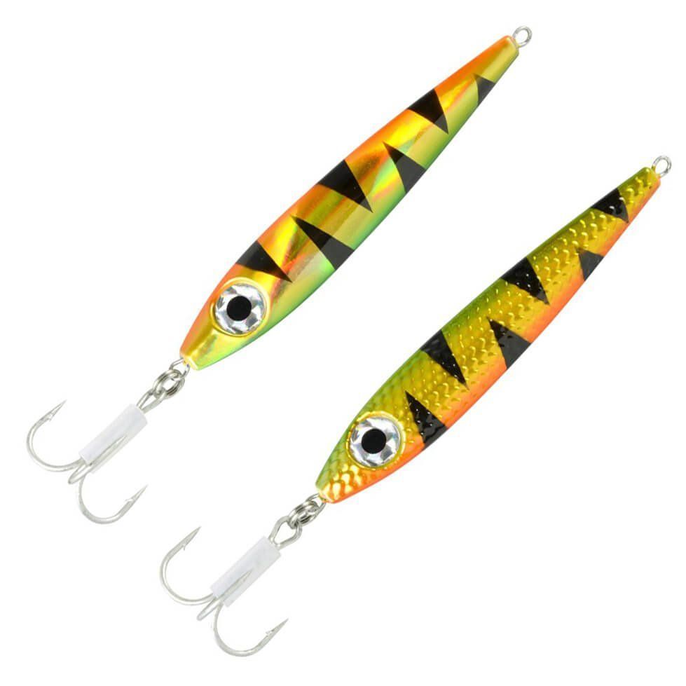 5 X Pilker In Fire Tiger Da 50g Per Pesca In Mare - Prezzo Speciale
